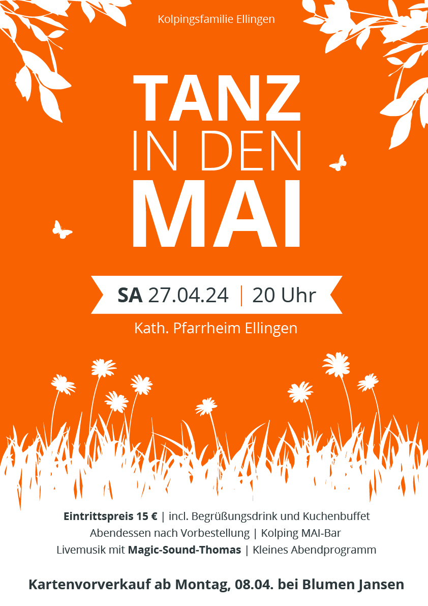 Tanz in den Mai Plakat Kolpingsfamilie Ellingen 2024
